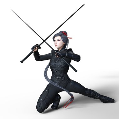 bir erkek ninja 3d cg render