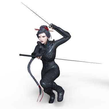 bir erkek ninja 3d cg render