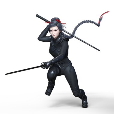 bir erkek ninja 3d cg render