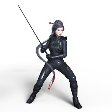 bir erkek ninja 3d cg render