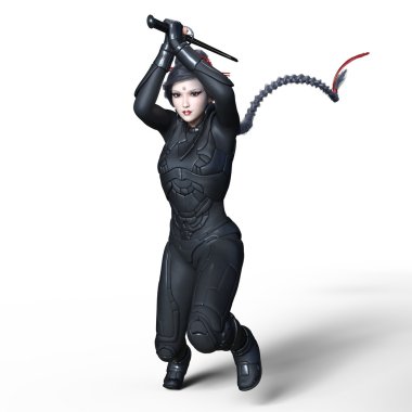 bir erkek ninja 3d cg render