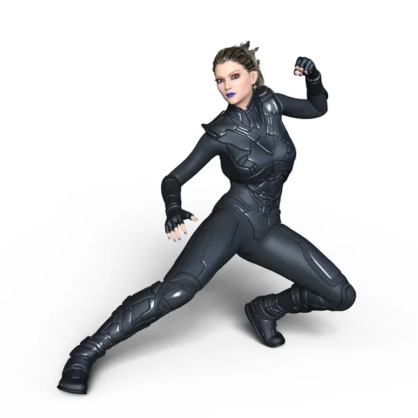 3D CG rendering of a female warrior — Stock Photo, Image