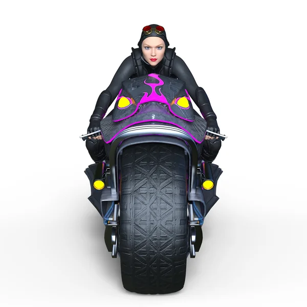Renderowania 3D cg kobiet Rider — Zdjęcie stockowe