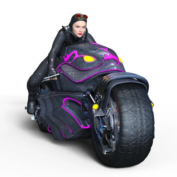 3D CG rendering of a female rider — Stock Photo, Image