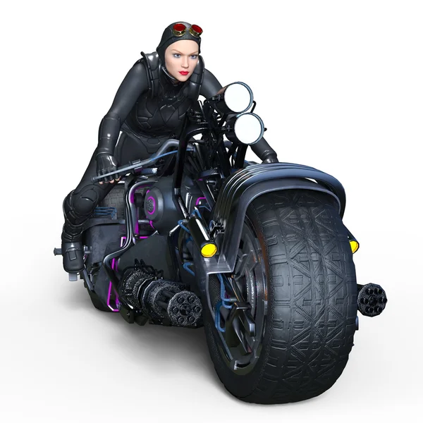 Renderowania 3D cg kobiet Rider — Zdjęcie stockowe