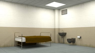 bir izolasyon odasının 3d cg render