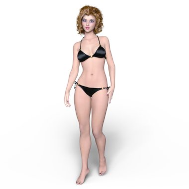bir bikini kadının 3d cg işleme