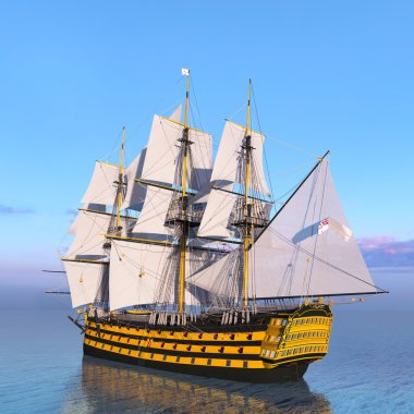 bir yelkenli tekne 3d cg render