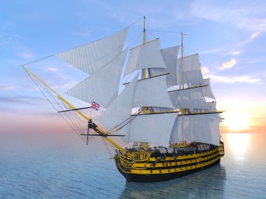 bir yelkenli tekne 3d cg render