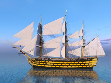 bir yelkenli tekne 3d cg render