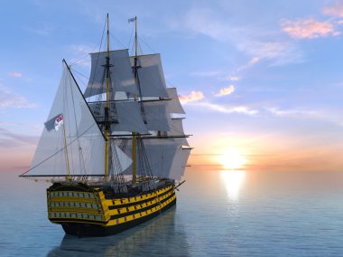 bir yelkenli tekne 3d cg render