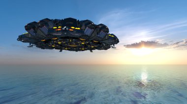 bir uzay gemisi 3d cg render