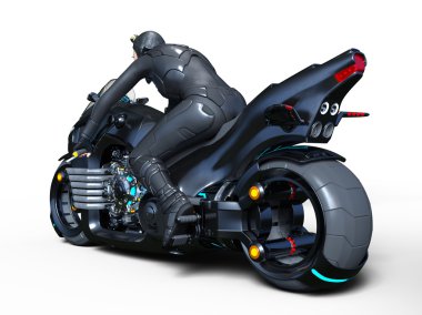 3d cg işleme bir kadın binici