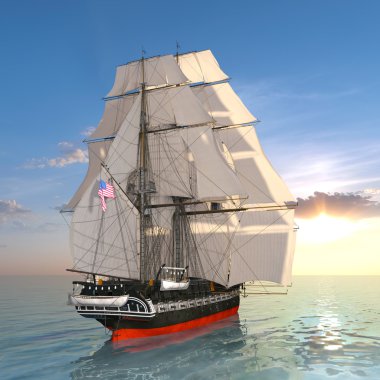 bir yelkenli tekne 3d cg render