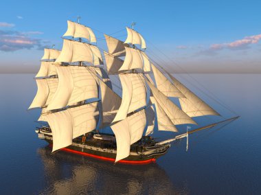 bir yelkenli tekne 3d cg render