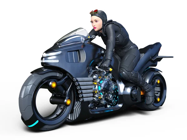 3D CG rendering of a female rider — Stock Photo, Image