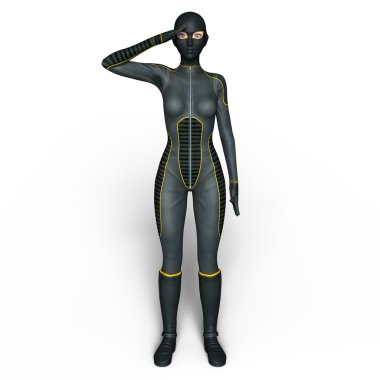 3d cg işleme süper bir kadın