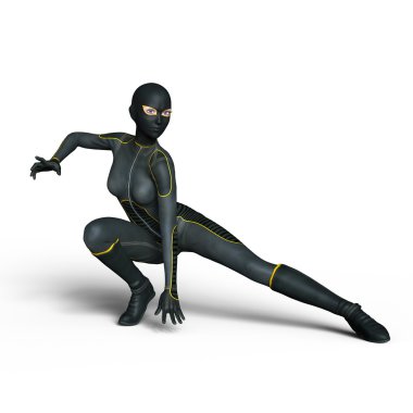 3d cg işleme süper bir kadın