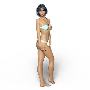 bir bikini kadının 3d cg işleme