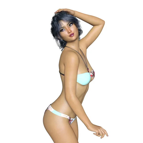 Bir bikini kadının 3d cg işleme — Stok fotoğraf