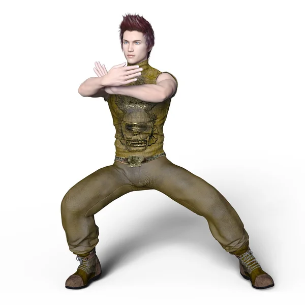 3D CG representación de un maestro de Kung fu —  Fotos de Stock