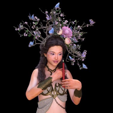 genç bir kadının 3d cg işleme