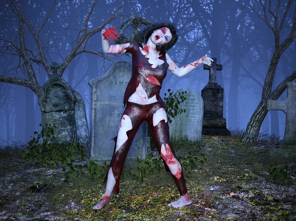 Renderowania 3D cg kobieta zombie — Zdjęcie stockowe