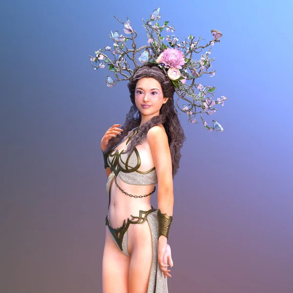 3D 3D rendu d'une jeune femme — Photo