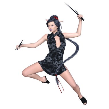 bir kadın savaşçı 3d cg render