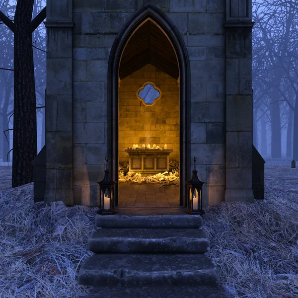 3D CG rendering of grave joss house — Stock Photo, Image