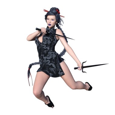 bir kadın savaşçı 3d cg render