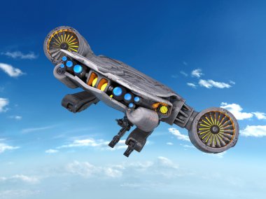 bir uzay gemisi 3d cg render