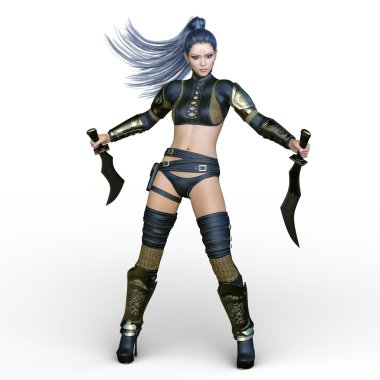 bir kadın savaşçı 3d cg render