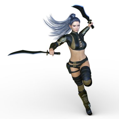 bir kadın savaşçı 3d cg render
