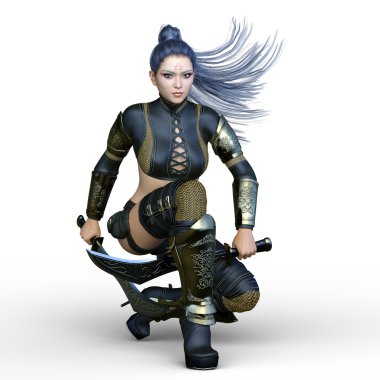 bir kadın savaşçı 3d cg render