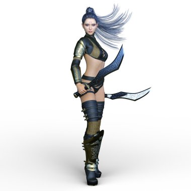 bir kadın savaşçı 3d cg render