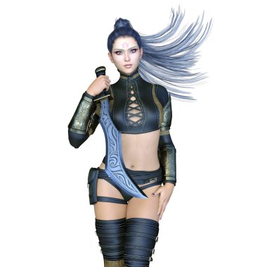 bir kadın savaşçı 3d cg render