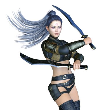 bir kadın savaşçı 3d cg render