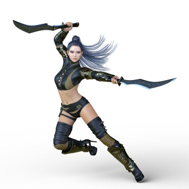 bir kadın savaşçı 3d cg render