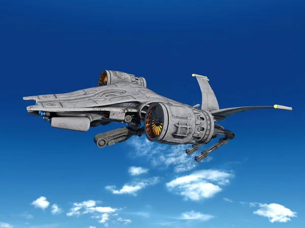 3D cg återgivning av ett rymdskepp — Stockfoto