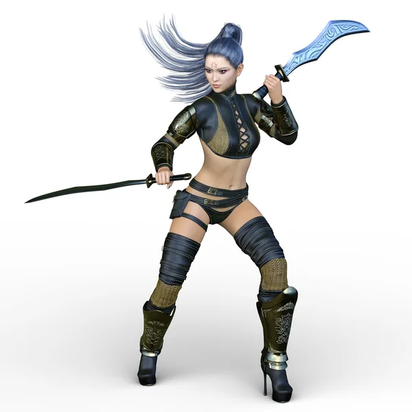 3D CG rendering of a female warrior — Stock Photo, Image