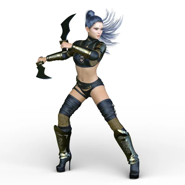 3D CG rendering of a female warrior — Stock Photo, Image