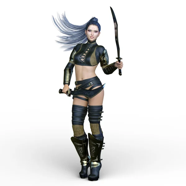 3D CG rendering of a female warrior — Stock Photo, Image