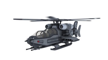 bir helikopter 3d cg render