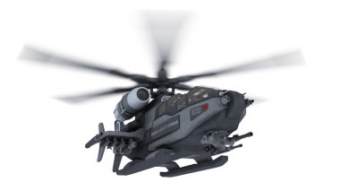 bir helikopter 3d cg render