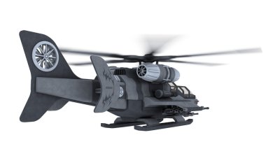 bir helikopter 3d cg render