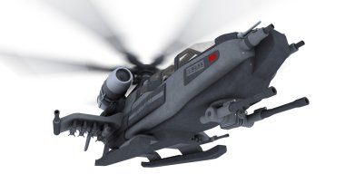 bir helikopter 3d cg render