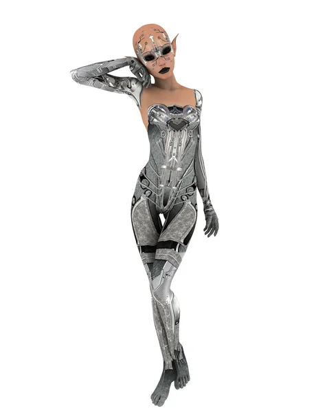 3D CG renderização de uma fêmea alienígena — Fotografia de Stock