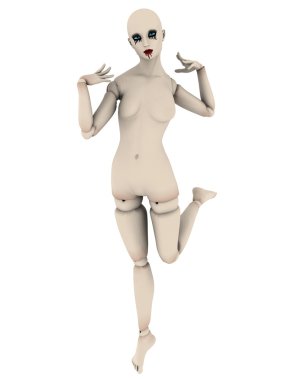 3d cg işleme bir korku oyuncak bebek