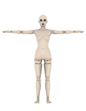 3d cg işleme bir korku oyuncak bebek